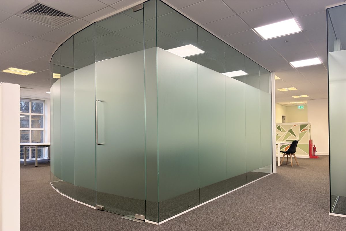 Window film installed in a Cambridge office